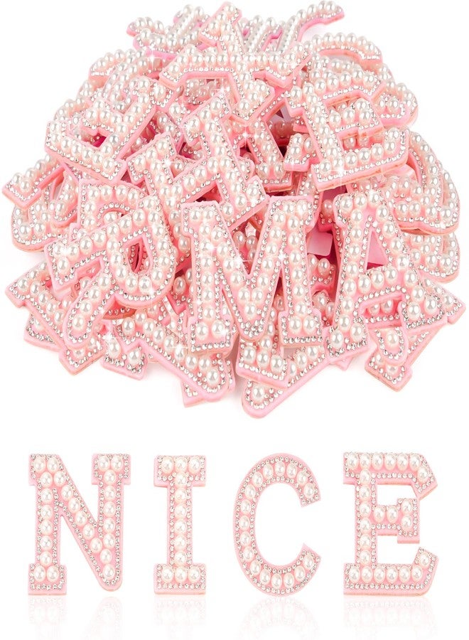ASTARON 26 Pcs Self Adhesive Letter Patches Pearl Rhinestone Letter Stickers, Glitter Rhinestone Letters A-Z Embroidered Applique Patches Alphabet Cloth Patch for Clothes, Bags, Hat, Phone Case, DIY - Image 1