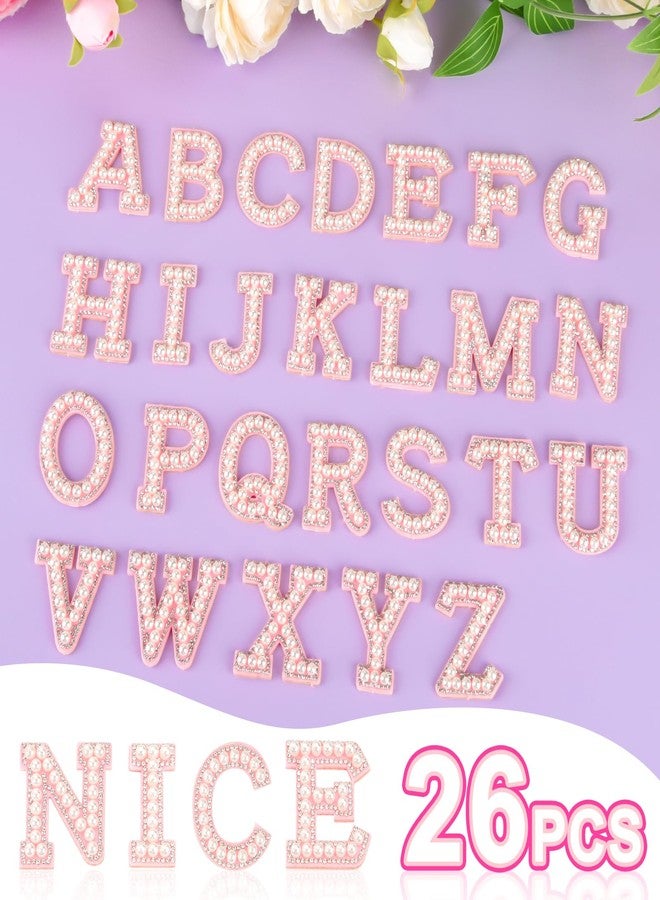 ASTARON 26 Pcs Self Adhesive Letter Patches Pearl Rhinestone Letter Stickers, Glitter Rhinestone Letters A-Z Embroidered Applique Patches Alphabet Cloth Patch for Clothes, Bags, Hat, Phone Case, DIY - Image 3