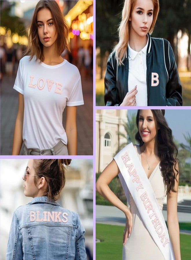 ASTARON 26 Pcs Self Adhesive Letter Patches Pearl Rhinestone Letter Stickers, Glitter Rhinestone Letters A-Z Embroidered Applique Patches Alphabet Cloth Patch for Clothes, Bags, Hat, Phone Case, DIY - Image 5