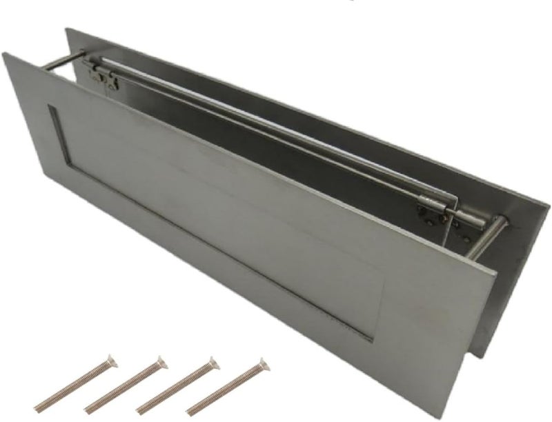 Litlheim Stainless Steel Satin Color 13 x 4 inches for Almost Any Door (Slot Size 9,8 x 2 inches) | Set with Front and Rear Piece and Screws | Easy Installation and Long Lasting… - Image 1