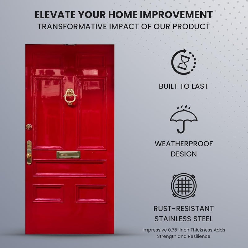 Litlheim Stainless Steel Satin Color 13 x 4 inches for Almost Any Door (Slot Size 9,8 x 2 inches) | Set with Front and Rear Piece and Screws | Easy Installation and Long Lasting… - Image 5