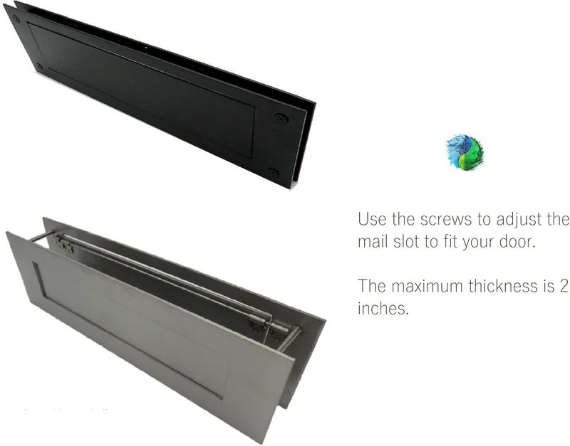 Litlheim Stainless Steel Satin Color 13 x 4 inches for Almost Any Door (Slot Size 9,8 x 2 inches) | Set with Front and Rear Piece and Screws | Easy Installation and Long Lasting… - Image 4