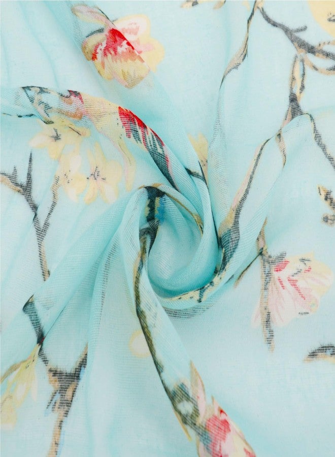 وشاح فيميت النسائي للنساء - وشاح شتوي دافئ وخفيف الوزن بنقشة زهور للرقبة والرأس، مناسب للسفر والحماية من حروق الشمس (النمط 01) - Image 3