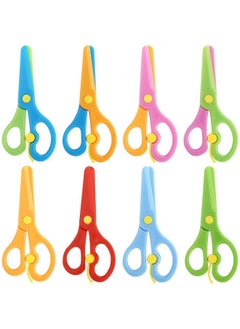 8 Pcs Plastic Safety Scissors Toddler Safety Scissors Kids Plastic Scissors Toddler Scissors Age 3 For Children Art Supplies