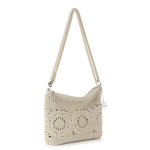 The Sak Lumi Convertible Crossbody Purse - Hand Crochet Women's Handbag for Everyday & Travel, 3-in-1 Small Crossbody Bag With Zipper Closure & Pockets - Natural Medallion - Image 3