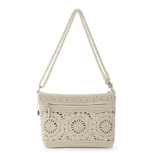 The Sak Lumi Convertible Crossbody Purse - Hand Crochet Women's Handbag for Everyday & Travel, 3-in-1 Small Crossbody Bag With Zipper Closure & Pockets - Natural Medallion - Image 5