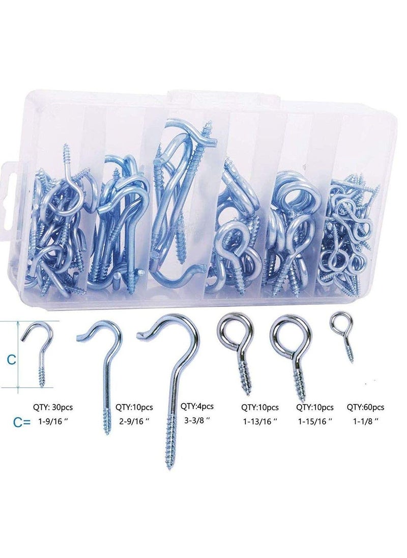 DIY Crafts DIY Crafts CTDIYHI41217 Home Depot Set Silver Zinc Plated Eye Bolt Assortment and Hooks for Hanging Pack of 125  - Image 2