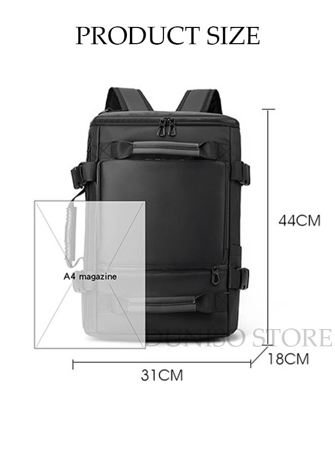 DUNISO Travel Backpack for Men Laptop Backpack Multi-fonction Flight Approved Luggage Carry On Handbag Water Resistant and Large Capacity Crossbody Bag for Weekender Overnight Large Daypack Black - Image 5