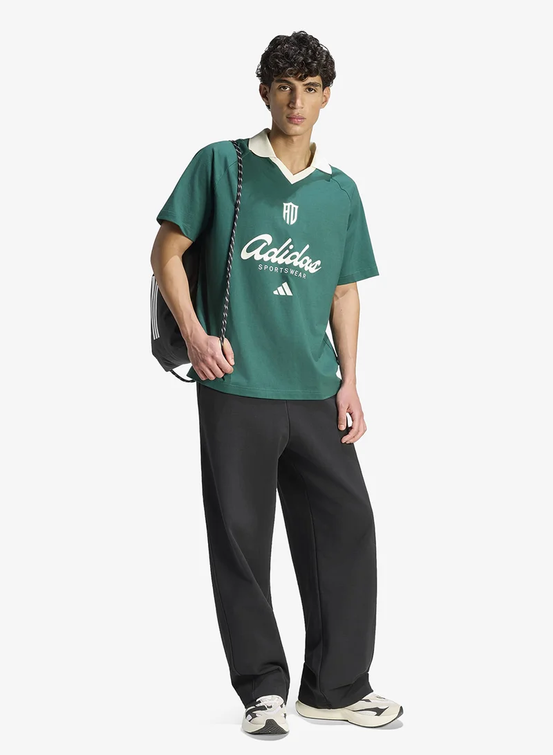 Adidas CGREEN/OWHITE Lux Tiro Script Graphic Polo for Men | Best Price UAE
