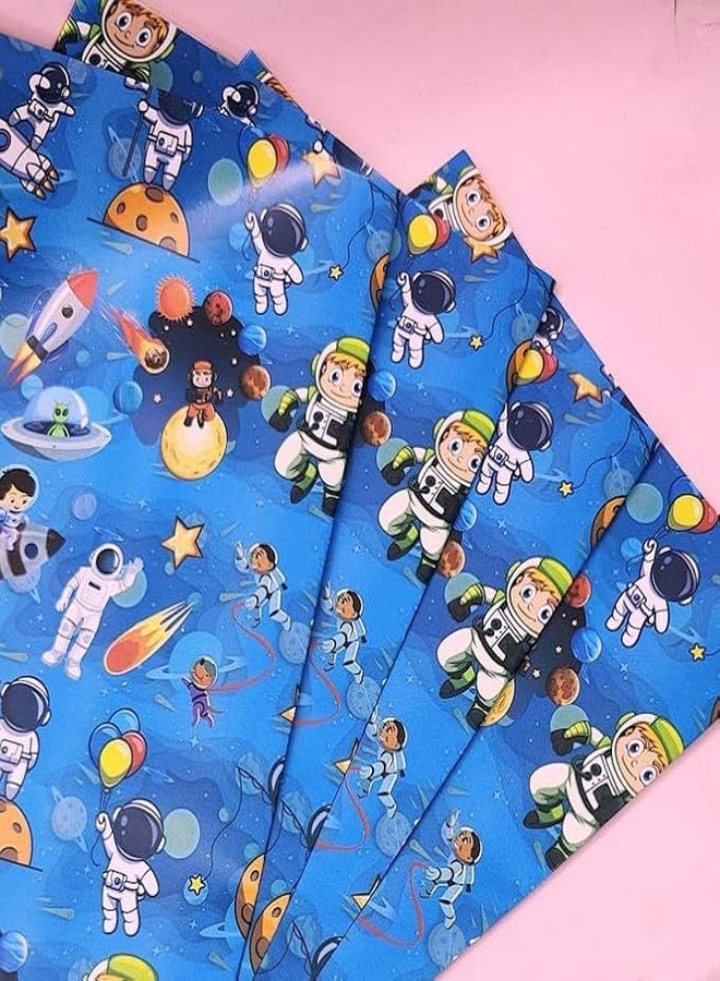 تارا13 ورق تغليف هدايا بتصميم فضائي من تيرا 13، لفة ورق تغليف هدايا، ورق تغليف هدايا، مواد تغليف هدايا، أوراق لصنع أكياس ورقية، ورق تغليف هدايا كبير (5 قطع) - Image 4