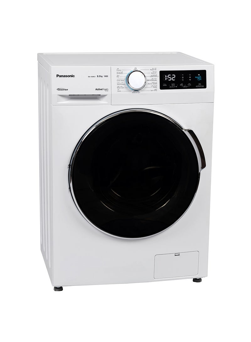 Panasonic 8kg Front Load Washing Machine 1400 RPM, Abaya wash by ABAYA/Delicates, Active Foam by Active Speed, Inverter technology, Pause & Add NA-16MG1WAE White - Image 2