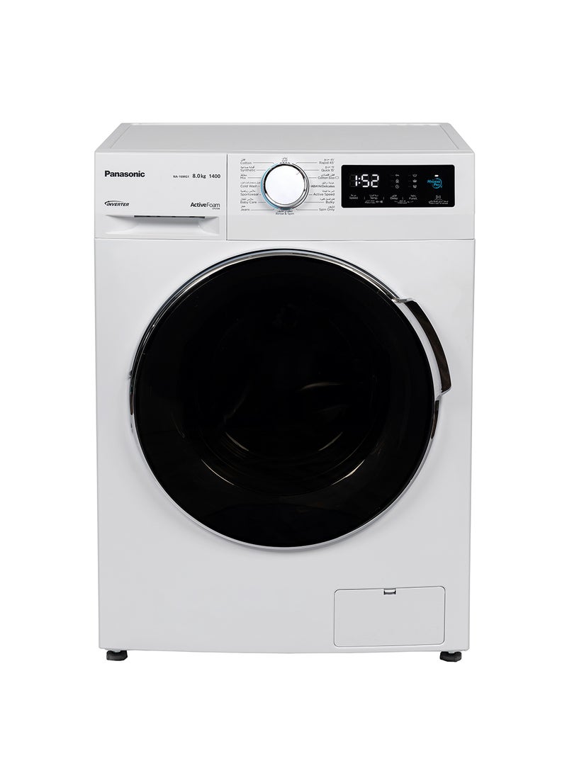 Panasonic 8kg Front Load Washing Machine 1400 RPM, Abaya wash by ABAYA/Delicates, Active Foam by Active Speed, Inverter technology, Pause & Add NA-16MG1WAE White - Image 5