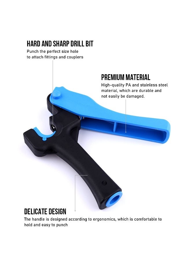 أداة ثقوب الري بالتنقيط (قطعتان)، أداة ثقب أنابيب الري في الحديقة، أداة ثقوب أنابيب الري بالتنقيط الخارجية، مثقاب أنابيب الري الثقوب لأنابيب PE بحجم 16/20 ملم وإدخال البواعث. - Image 2