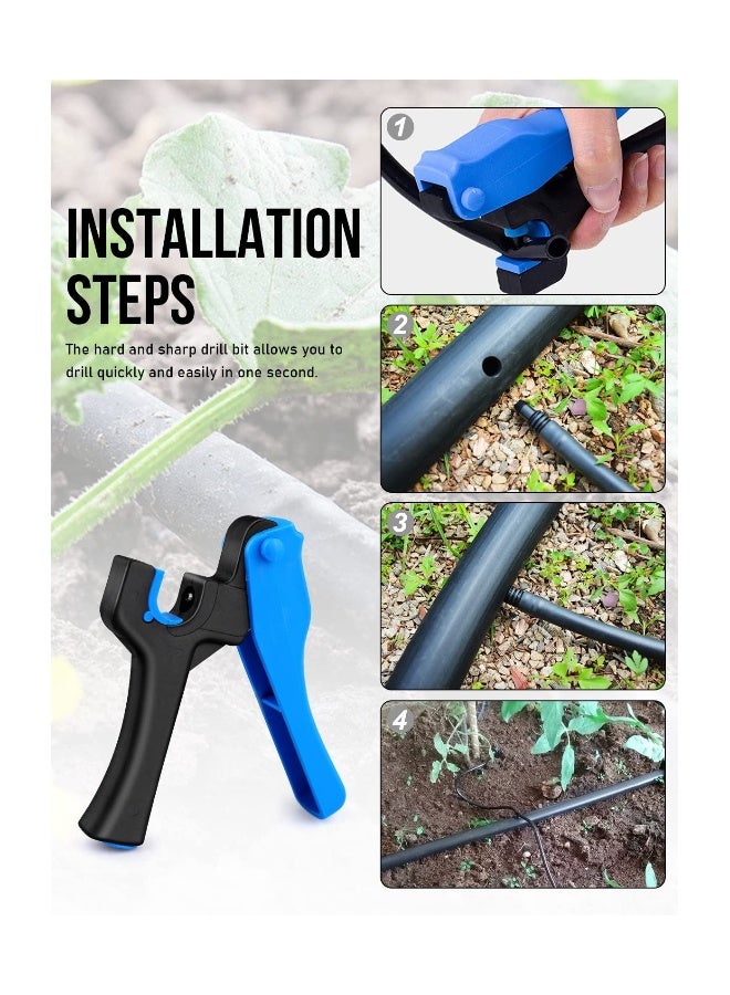 أداة ثقوب الري بالتنقيط (قطعتان)، أداة ثقب أنابيب الري في الحديقة، أداة ثقوب أنابيب الري بالتنقيط الخارجية، مثقاب أنابيب الري الثقوب لأنابيب PE بحجم 16/20 ملم وإدخال البواعث. - Image 3