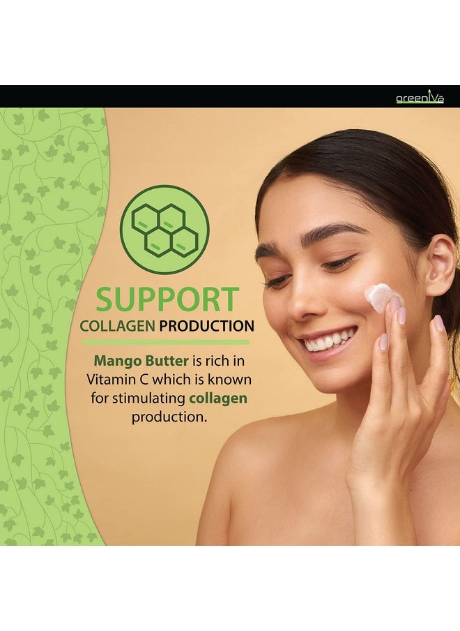 Greenive - Virgin Mango Butter 100% Pure Raw Creamy All Natural Skin Moisturizer Unrefined (8 Ounce Jar) - Image 1