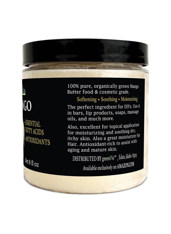 Greenive - Virgin Mango Butter 100% Pure Raw Creamy All Natural Skin Moisturizer Unrefined (8 Ounce Jar) - Image 1