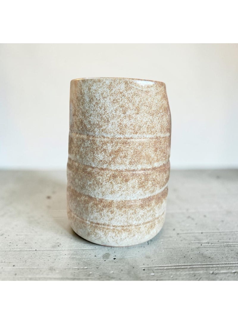color zone pottery A distinctive and uniquely designed 200ml iced coffee mug; microwave-safe and handcrafted from pottery and ceramic. - Image 2