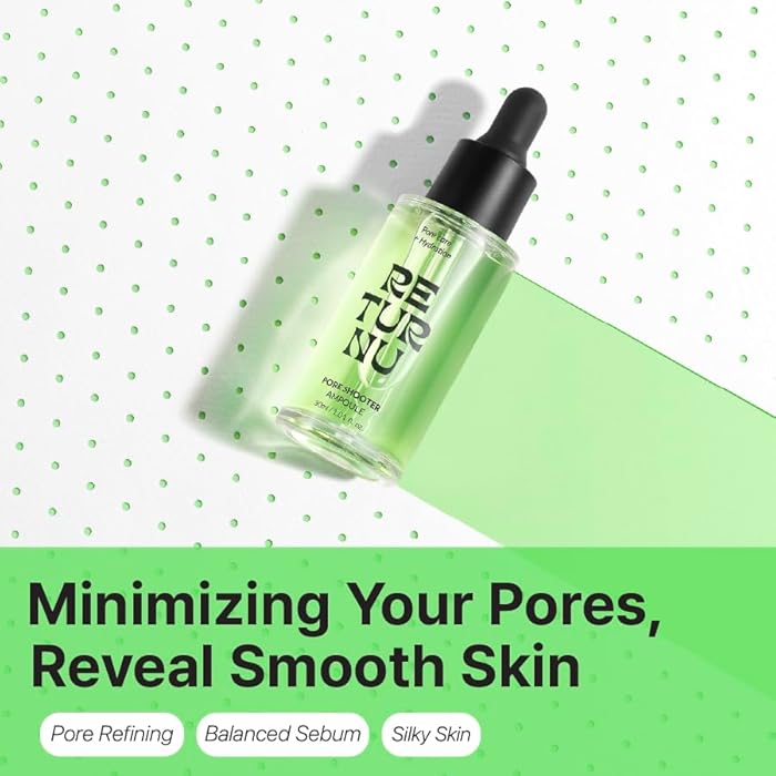 RETURNU Pore Shooter Ampoule, Pore Minimizer Serum with Persimmon Leaf, Natural BHA & Triple Hyaluronic Acid, Control Sebum for Oily Sensitive Skin, Vegan Korean Skincare (30ml / 1.01 fl. oz) - Image 2