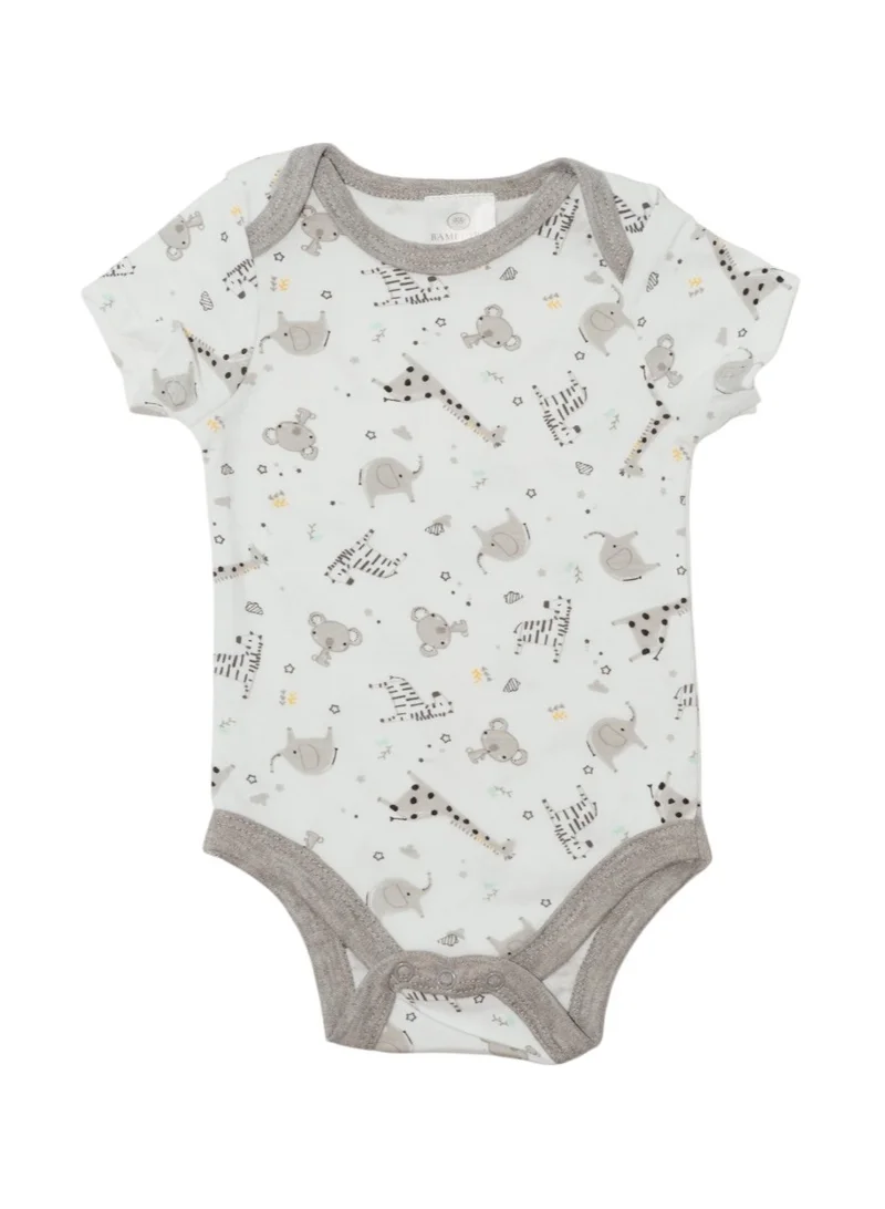 Bambimici Bambimici Animal Jungle Print Short Sleeve with Pyjama 3-Piece