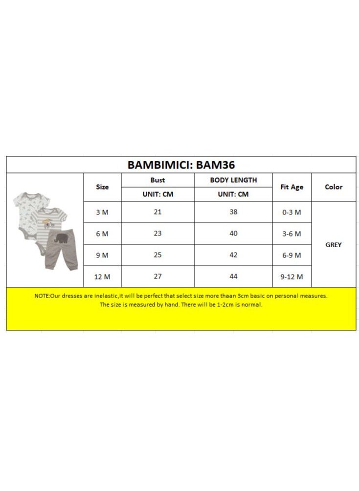 Bambimici - Bambimici Animal Jungle Print Short Sleeve with Pyjama 3-Piece - Image 1