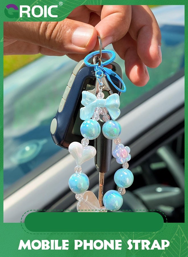 GROIC Keychain Wristlet Floral | Key Ring Bracelet | Mobile Phone Strap Wristlet Keychain Key Ring Bracelet for Women Bangle Key Chain Holder for Purse Backpack  - Image 4
