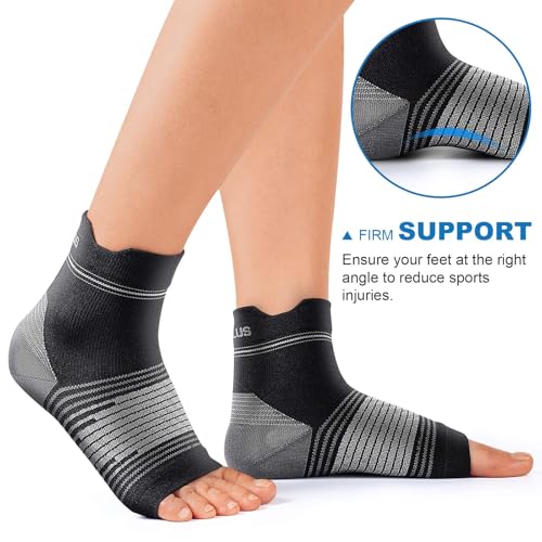 PAPLUS Plantar Fasciitis Sock (6 Pairs) for Men and Women, Compression Foot Sleeves with Arch and Ankle Support, Black, XX-Large - Image 4