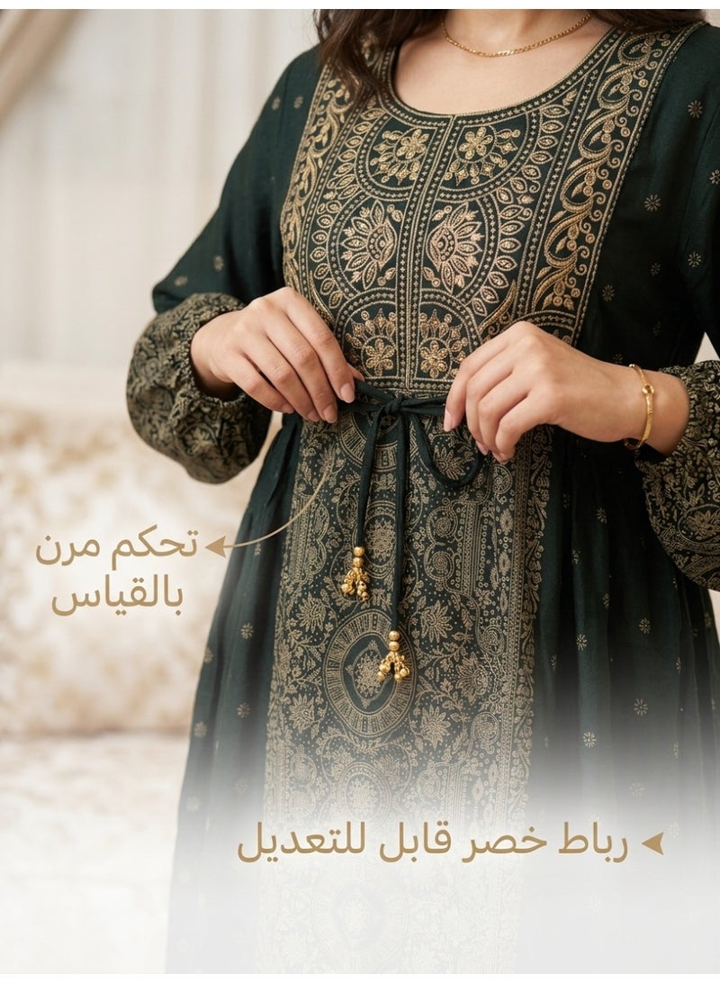 Embroidered women's jalabiyas, women's jalabiyas, luxurious jalabiyas, 2026 dresses, evening jalabiyas in large and small sizes, Moroccan kaftans, oriental Eid dresses, Emirati abayas for women, gifts, draa'a dresses for Eid, Gulf shirts, Moroccan women's shirts, gifts, abayas, Kuwaiti jalabiyas - Image 1