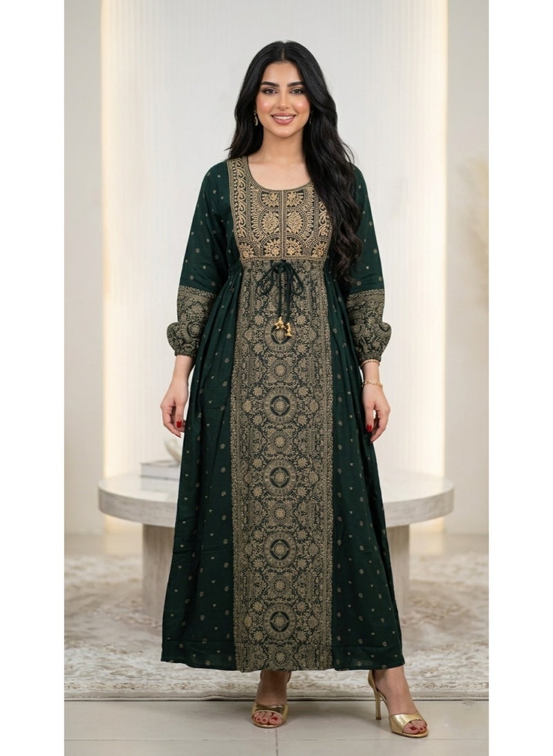 Embroidered women's jalabiyas, women's jalabiyas, luxurious jalabiyas, 2026 dresses, evening jalabiyas in large and small sizes, Moroccan kaftans, oriental Eid dresses, Emirati abayas for women, gifts, draa'a dresses for Eid, Gulf shirts, Moroccan women's shirts, gifts, abayas, Kuwaiti jalabiyas - Image 2