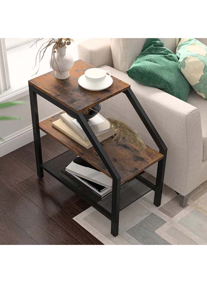 Vinchi Furniture Black Side Table With Rust-Resistant Electrostatic Coating And Mdf Surface  - Image 1