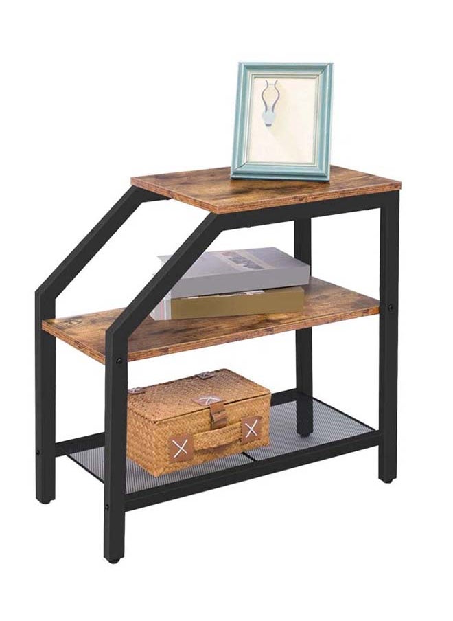 Vinchi Furniture Black Side Table With Rust-Resistant Electrostatic Coating And Mdf Surface  - Image 2