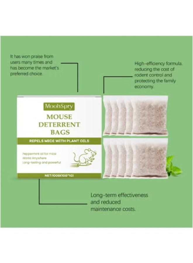 MOONSPRY MOONSPRY Mouse Repellent Bag Peppermint Oil Household Repellent Plant Essential Oil Indoor Repellent Rodents 100g (10g*10)  - Image 4