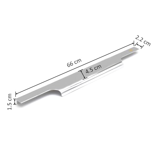 RAB Handle Aluminum Kitchen and Office Drawer/Cabinet/Door/Wardrobe Profile Handle(Code:- Hand F 121, Finish:- CP, Size:- 26") - Image 2