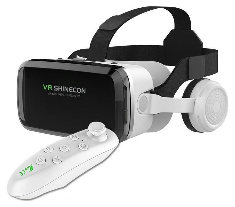 VR SHINECON Thousand Magic Mirror, VR Glasses, G04BS Bluetooth Headset Version, 3D Virtual Reality Helmet Smartphone + Y1 Joystick - Image 1