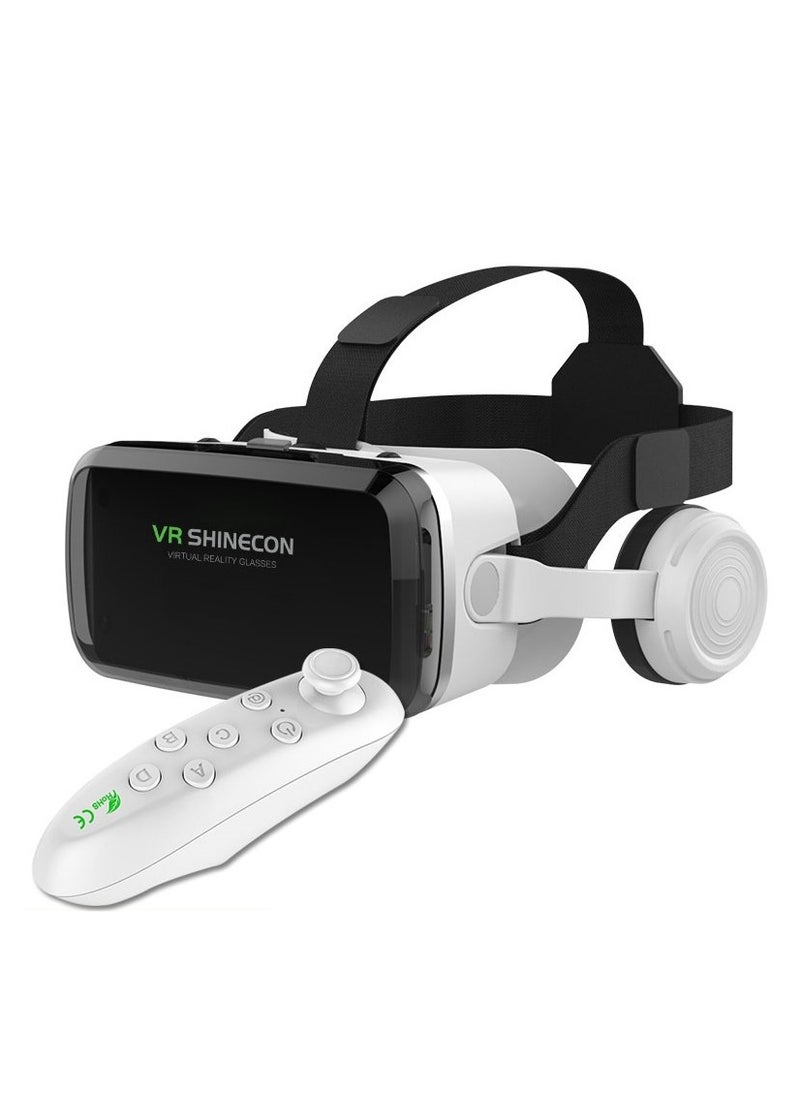 VR SHINECON - VR SHINECON Thousand Magic Mirror, VR Glasses, G04BS Bluetooth Headset Version, 3D Virtual Reality Helmet Smartphone + Y1 Joystick - Image 1