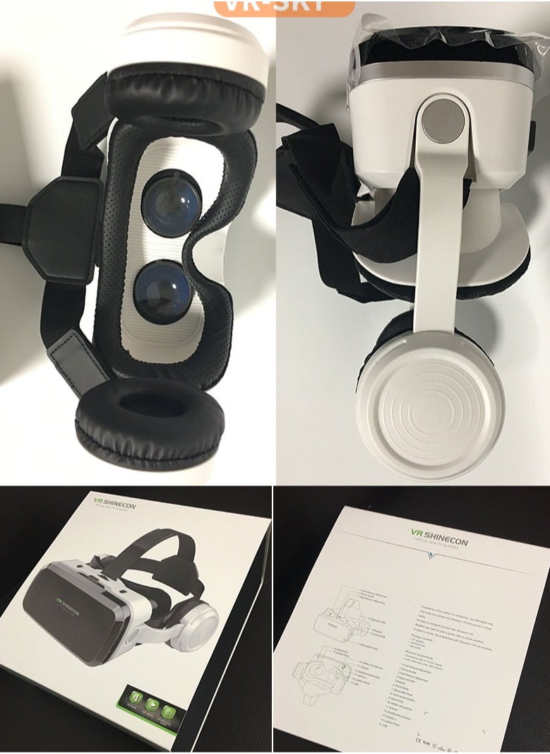 VR SHINECON - VR SHINECON Thousand Magic Mirror, VR Glasses, G04BS Bluetooth Headset Version, 3D Virtual Reality Helmet Smartphone + Y1 Joystick - Image 1