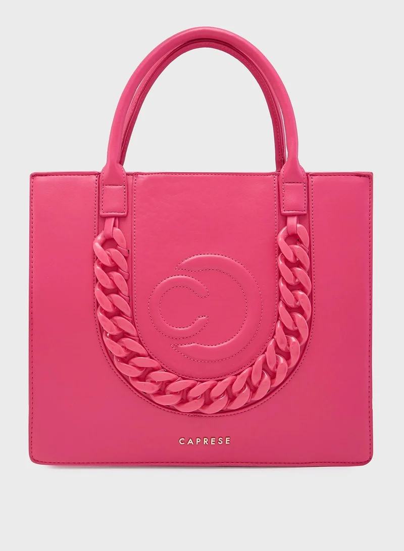 CAPRESE Caprese Roxana Tote Bag, Medium-Pink | Stylish Handbag for Women | Spacious, Versatile Office & Daily Essentials Tote | Top Zip Closure