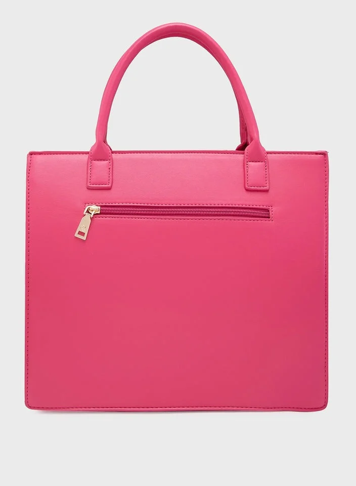 CAPRESE Caprese Roxana Tote Bag, Medium-Pink | Stylish Handbag for Women | Spacious, Versatile Office & Daily Essentials Tote | Top Zip Closure