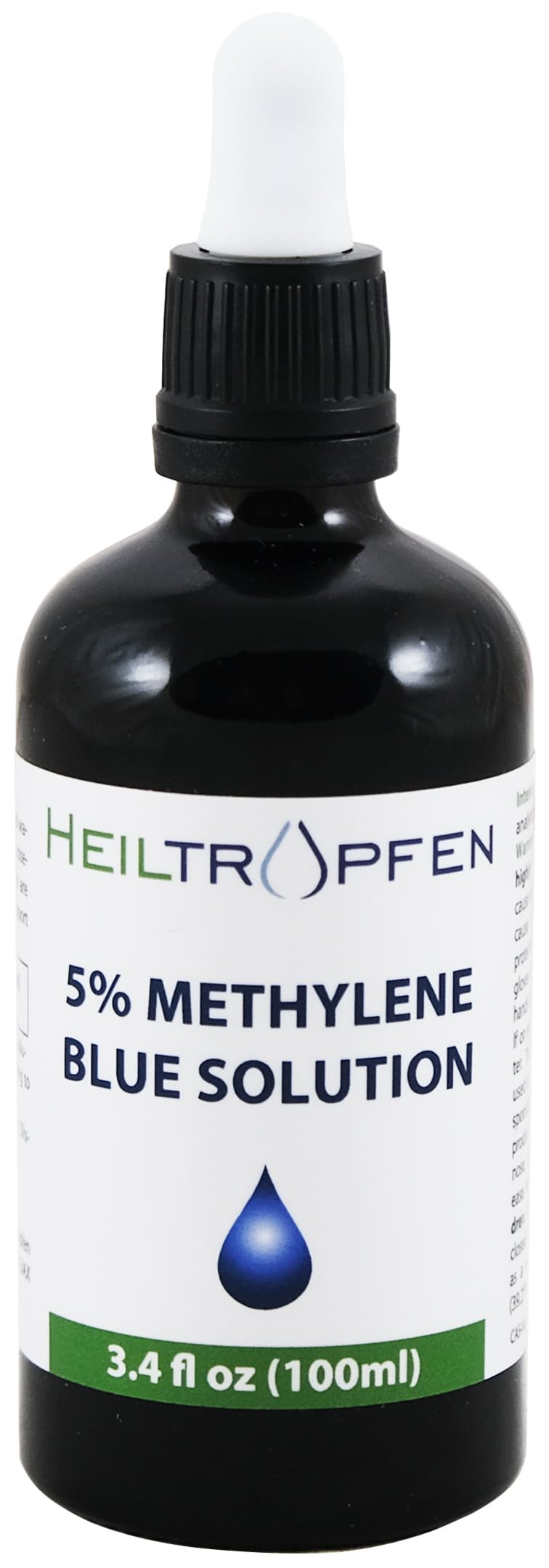 Heiltropfen Methylene Blue 5% Solution 3.4 Fl Oz - 100 ml | Highest Concentration | Ultra High Purity | USP Pharma Grade Ingredients - Third-Party Tested | Formaldehyde Free | Glass Bottle | Heiltropfen® - Image 1