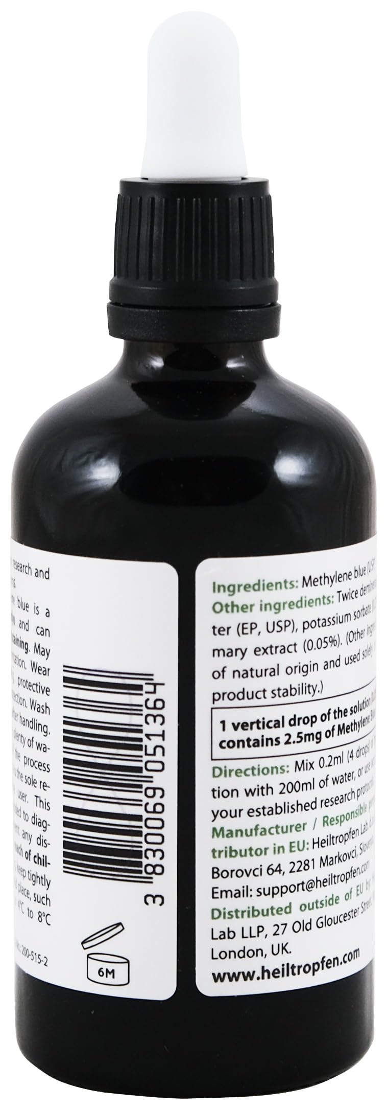 Heiltropfen Methylene Blue 5% Solution 3.4 Fl Oz - 100 ml | Highest Concentration | Ultra High Purity | USP Pharma Grade Ingredients - Third-Party Tested | Formaldehyde Free | Glass Bottle | Heiltropfen® - Image 5