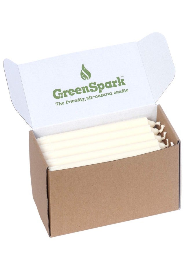 GreenSpark شموع عشاء بيضاء طويلة مدببة بطول 8 بوصات، شموع طبيعية، أنيقة وخالية من الدخان، صديقة للبيئة، ونظيفة الاحتراق (20 قطعة) - Image 2