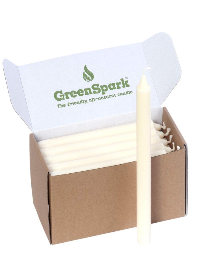 GreenSpark شموع عشاء بيضاء طويلة مدببة بطول 8 بوصات، شموع طبيعية، أنيقة وخالية من الدخان، صديقة للبيئة، ونظيفة الاحتراق (20 قطعة) - Image 1