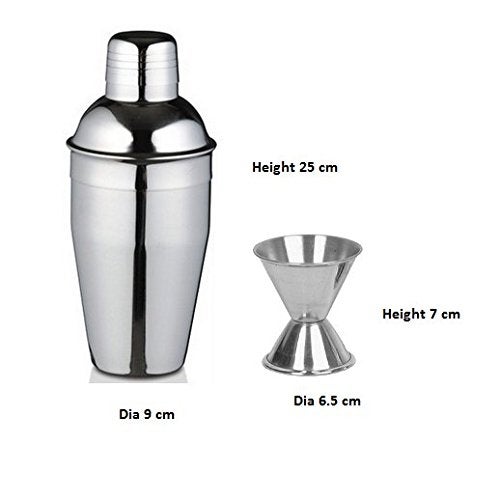 Dynore 2 Piece Bar Set (Large) - Regular Cocktail Shaker 750 ml and peg Measure 30/60 ml - Image 2