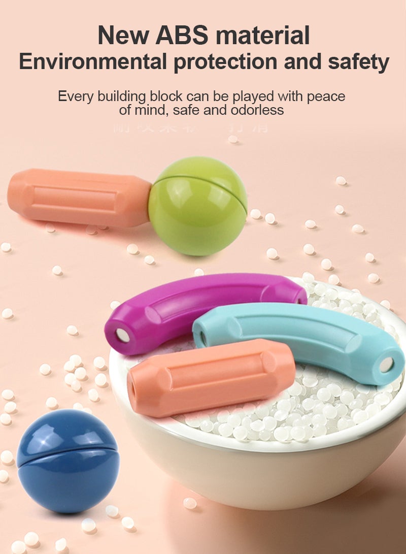 Sharpdo 64 PCS Magnetic Building Sticks Blocks Toys, Magnet Educational Toys Magnetic Blocks Sticks Stacking Toys Set for Kids 3D Magnet Building Puzzle Toys Gift for Kids Toddler Early Education Versatile - Image 5