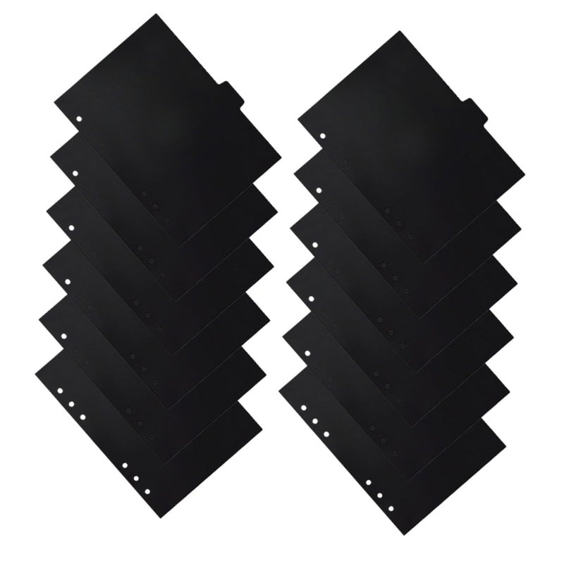 A5 6 Hole Black Pp Notebook Binder Dividers with Removable Tabs for Planning and Organization - Image 2