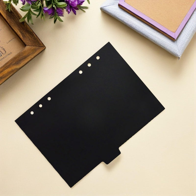 A5 6 Hole Black Pp Notebook Binder Dividers with Removable Tabs for Planning and Organization - Image 5