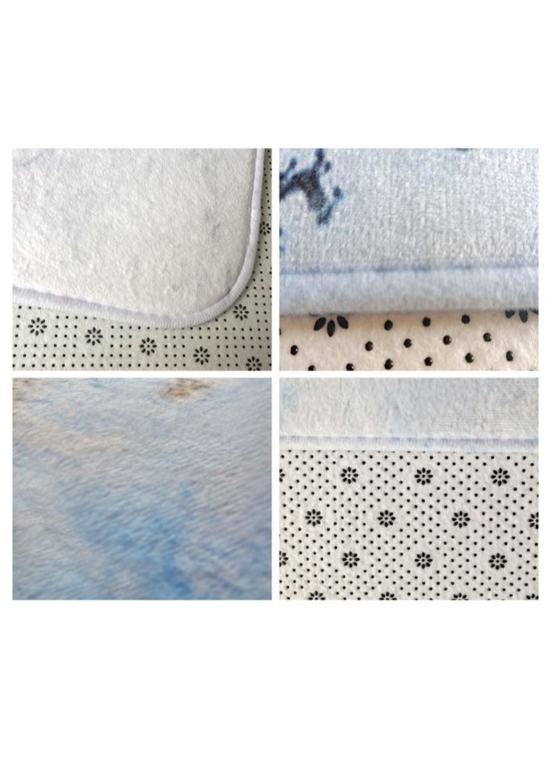 Bluejw Marble Bathroom Rug Set,3 Pieces Bath Mats Set For Bathroom,Vintage Style Non-Slip Washable Cover Floor Rug Decorations For Kitchen Bathroom Bedroom - Image 4