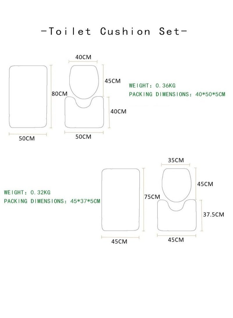 Bluejw Marble Bathroom Rug Set,3 Pieces Bath Mats Set For Bathroom,Vintage Style Non-Slip Washable Cover Floor Rug Decorations For Kitchen Bathroom Bedroom - Image 5