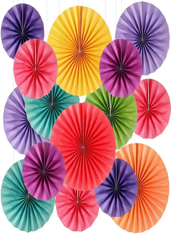 Weekgrat 18 Pcs Rainbow Hanging Paper Fans Decor Back to School Paper Fans Round Paper Garlands Bulletin Board Classroom Decorations for Party Supplies Classroom Decor - Image 1