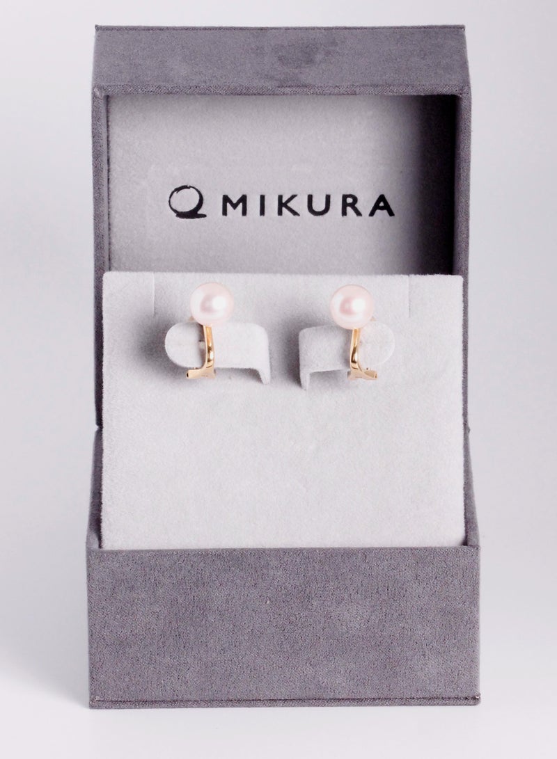 MIKURA Earrings, Freshwater Pearls, A Quality, White Color, 10.5-10.0MM, 18KY  - Image 4