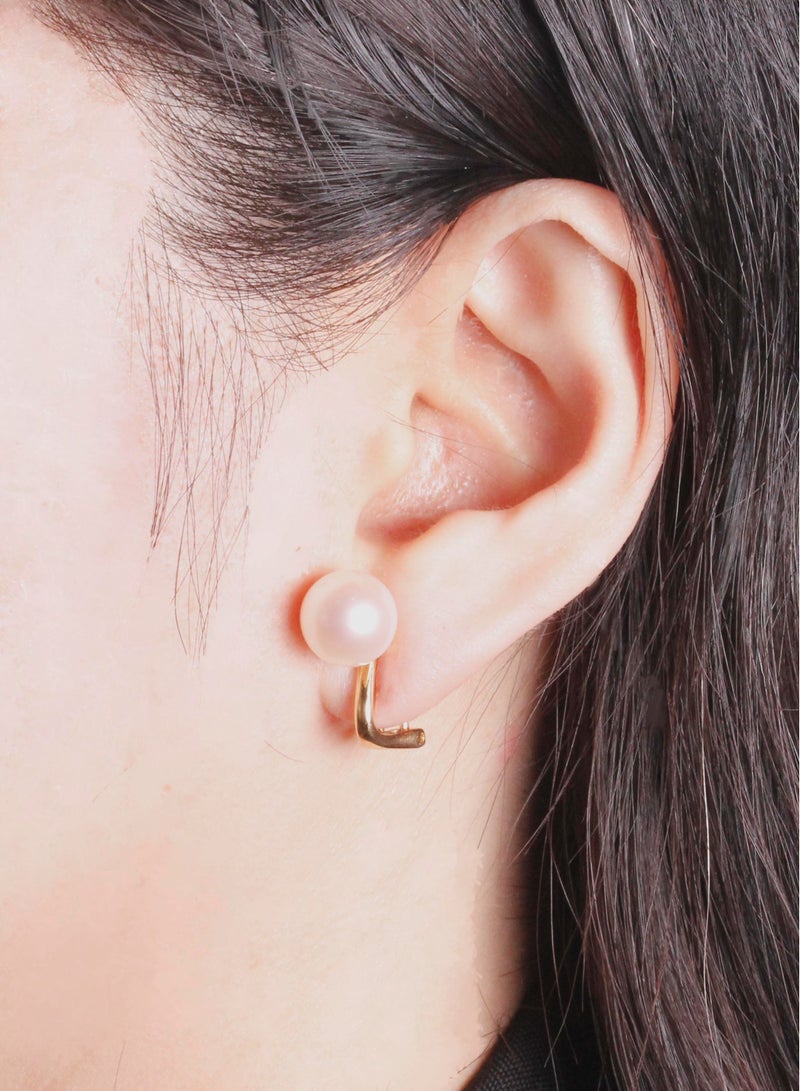 MIKURA Earrings, Freshwater Pearls, A Quality, White Color, 10.5-10.0MM, 18KY  - Image 5